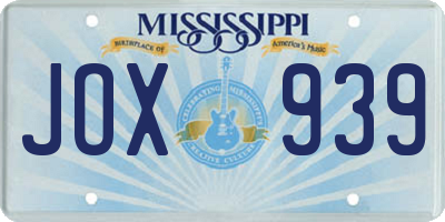 MS license plate JOX939