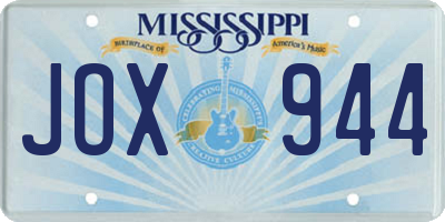 MS license plate JOX944