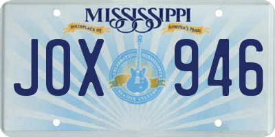 MS license plate JOX946