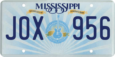MS license plate JOX956