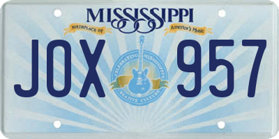MS license plate JOX957