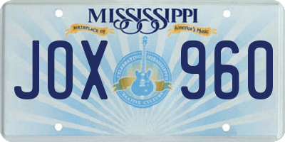MS license plate JOX960