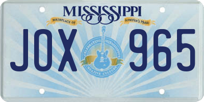 MS license plate JOX965