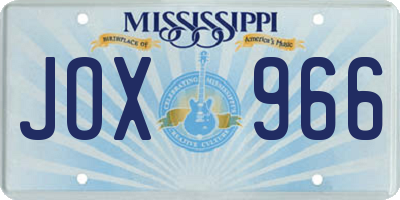 MS license plate JOX966