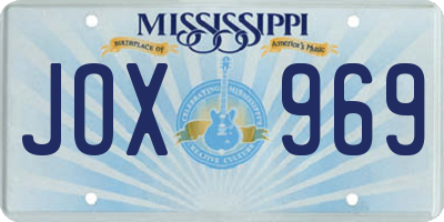 MS license plate JOX969