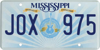 MS license plate JOX975