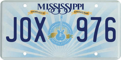 MS license plate JOX976