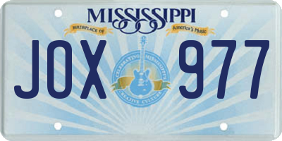 MS license plate JOX977