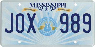 MS license plate JOX989