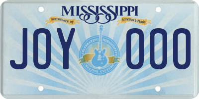 MS license plate JOY000