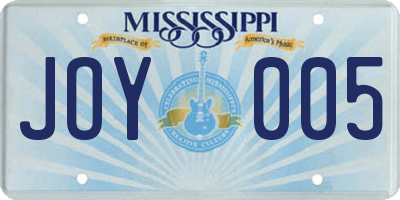 MS license plate JOY005