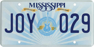 MS license plate JOY029