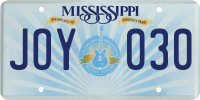 MS license plate JOY030