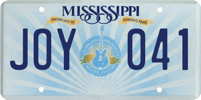 MS license plate JOY041
