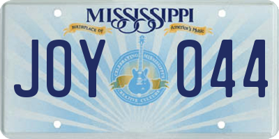 MS license plate JOY044