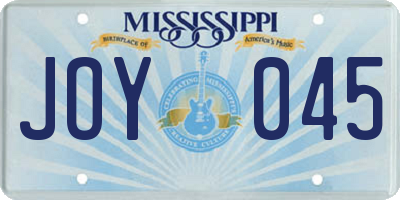 MS license plate JOY045