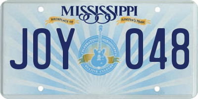 MS license plate JOY048