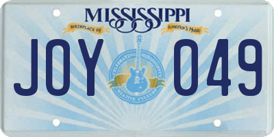 MS license plate JOY049
