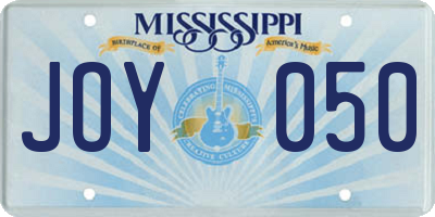 MS license plate JOY050