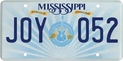 MS license plate JOY052