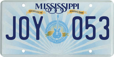 MS license plate JOY053