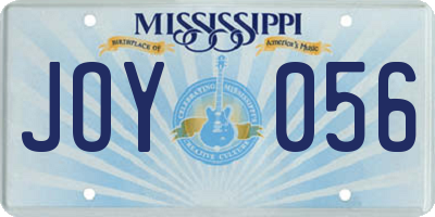 MS license plate JOY056