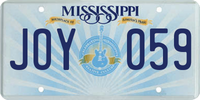 MS license plate JOY059