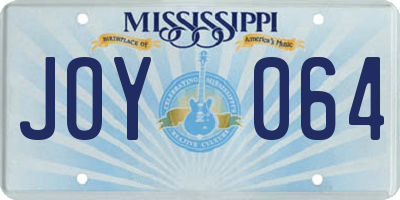 MS license plate JOY064