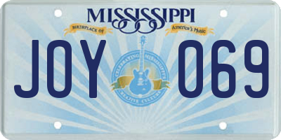 MS license plate JOY069