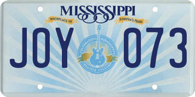 MS license plate JOY073