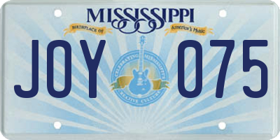 MS license plate JOY075