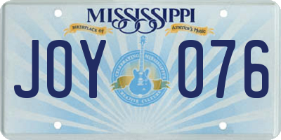 MS license plate JOY076