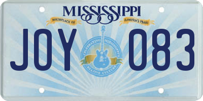 MS license plate JOY083