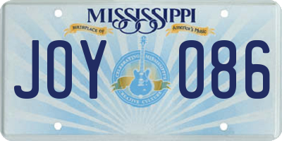 MS license plate JOY086