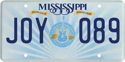 MS license plate JOY089