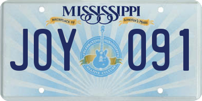 MS license plate JOY091