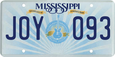 MS license plate JOY093