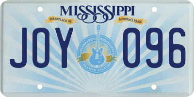 MS license plate JOY096