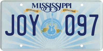 MS license plate JOY097