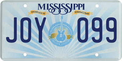MS license plate JOY099
