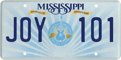 MS license plate JOY101