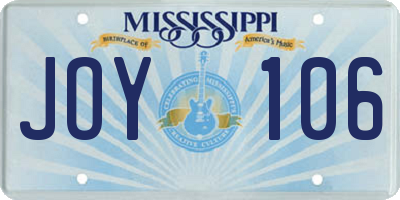 MS license plate JOY106