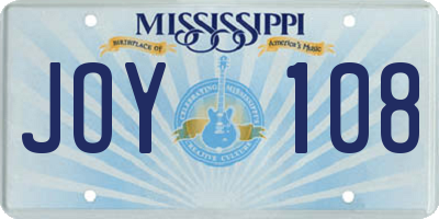 MS license plate JOY108
