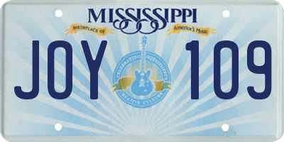 MS license plate JOY109