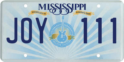 MS license plate JOY111