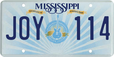 MS license plate JOY114
