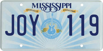 MS license plate JOY119