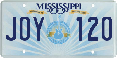 MS license plate JOY120