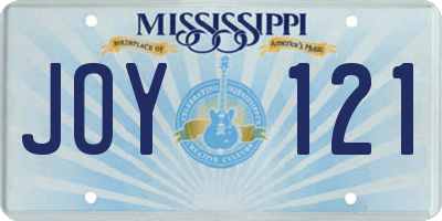 MS license plate JOY121