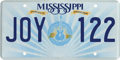 MS license plate JOY122